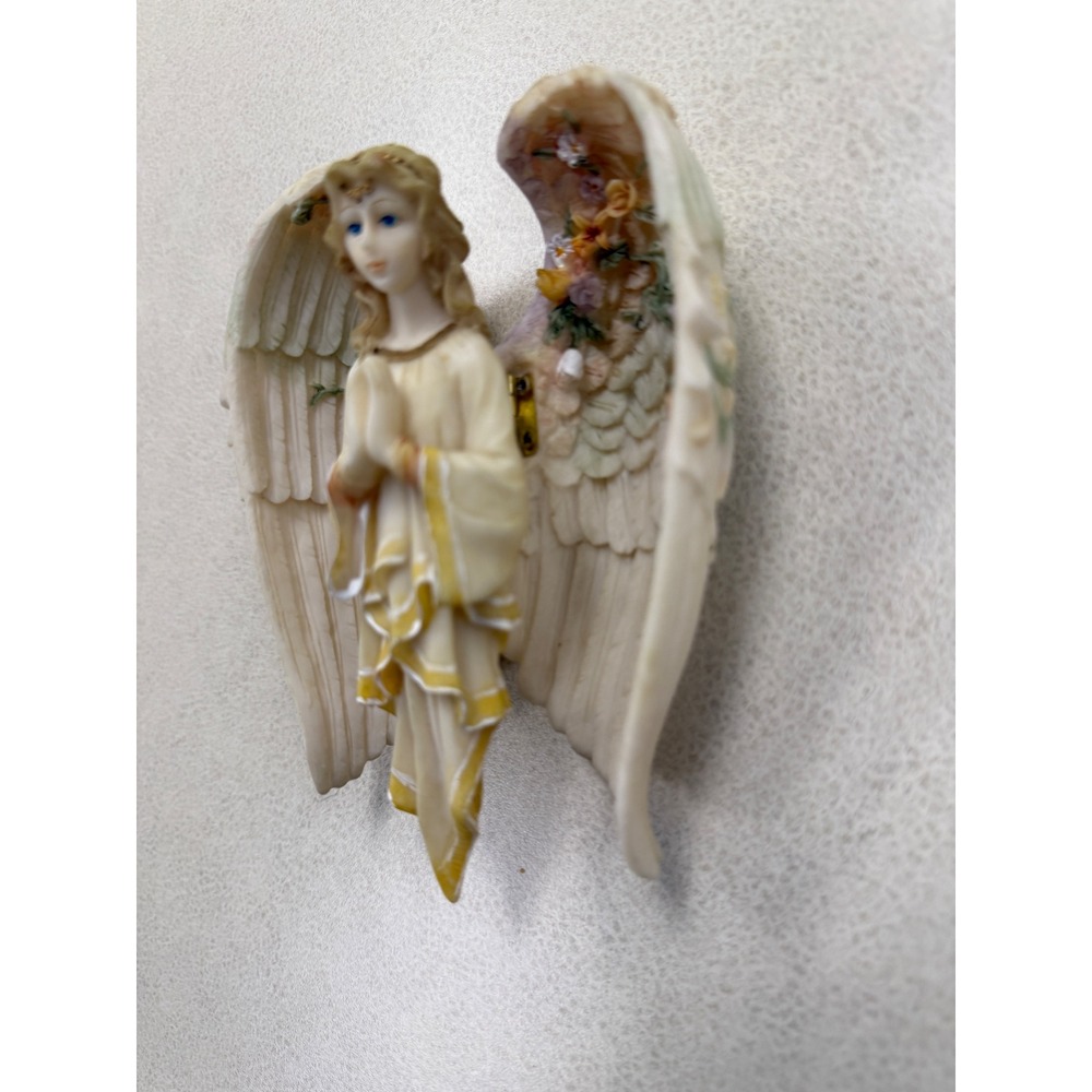 Cherub Angel Figurine Wings Praying Hands Decorative Shelf Sitter Wall Art